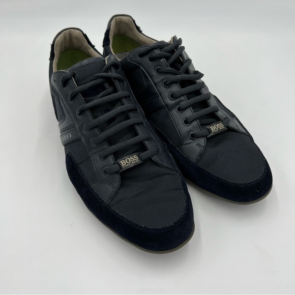 HUGO BOSS MIXED-MATERIAL TRAINERS WITH SUEDE AND FAUX LEATHER SNEAKERS - Picture 6 of 12